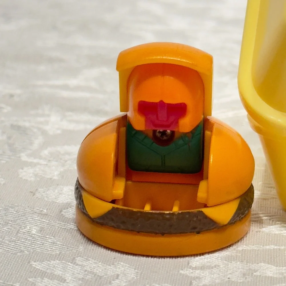 Vintage McDonald's Cheeseburger Dinosaur Transforming Toy Figure Clamshell Box